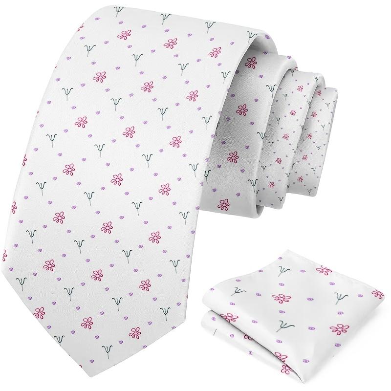TEMU 2pcs Set Featuring A Easy , Including A Tie And Pocket Square, Ideal For Groomsmen , Business Gatherings, And Social Occasions, Making It A Great Gift Option