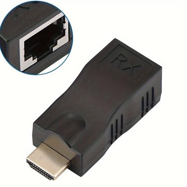 TEMU 4k Hd Hdtv To Ethernet Network Extender, Usb Powered Rca Connector, , Female To Female, Supports 1080p Video And Audio, Compatible With Hdtv, Stb, Dvd, Ps4, 98ft/30m Max Extension
