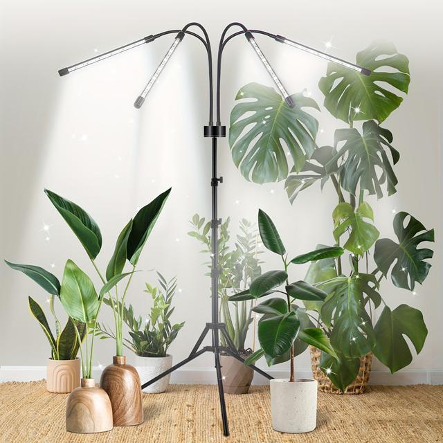 TEMU Winter Indoor Plant Growth Light, 80 Led Growth Lights, Full- Plant Growth Light, 3/9/12 Hours Timing Setting, 20%-100% Brightness Adjustment, Retractable Support Height,, , Birthday Gifts