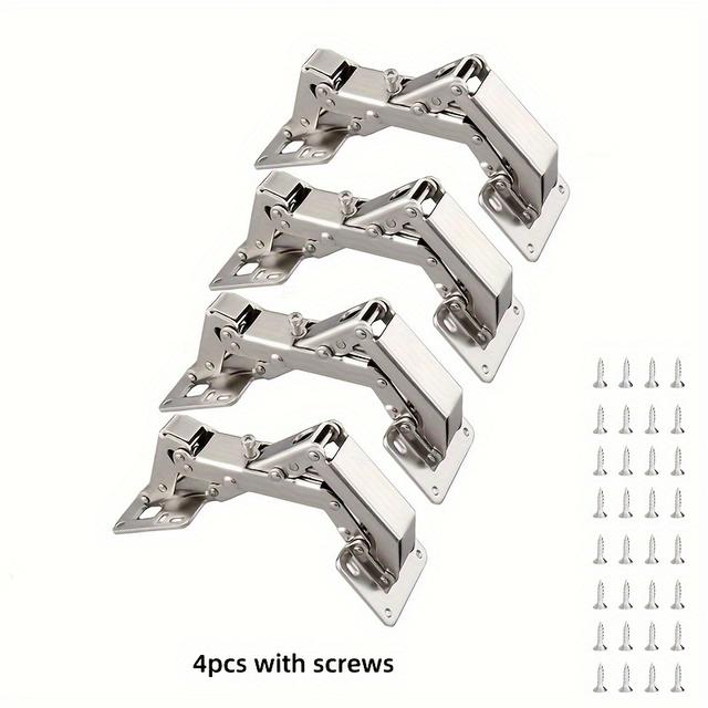TEMU 2pcs Or 4pcs Kitchen Cabinet Door Hinges Cupboard Door 170 Degree Hinges With Screws - Large Angle Door Hinges