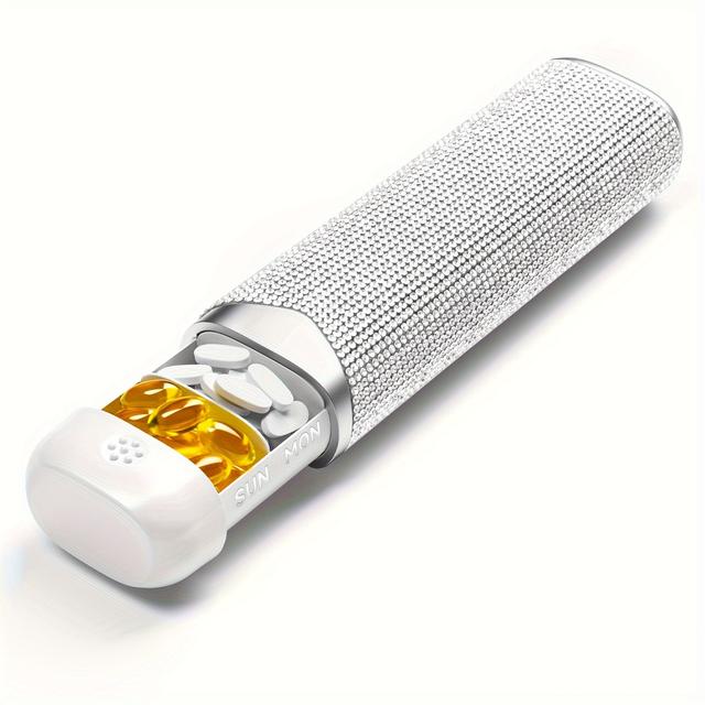 TEMU Compact Shiny Organizer For, Vitamins, Jewelry, Earrings Plastic Storage Box For Small Travel Items