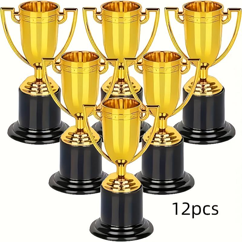 TEMU 12pcs Game Honor Golden Small Trophy Mini Fun Awards Plastic Trophy Mini Props, Suitable For Family Gatherings, Events, Parties