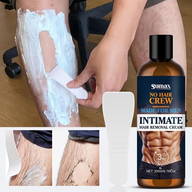 TEMU 200 мл Чоловічий крем для видалення волосся зі скребком: швидке видалення за 3 хвилини, ніжний та не подразнює, зволожує, без сухості. З алое та гліцерином. Для частин тіла – підвищує !