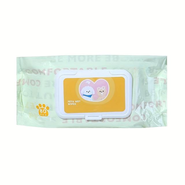 TEMU 80-pack Pet Wipes For Cats And Dogs, Disposable Cleaning Supplies Suitable For Paws, Body, And Butt Care