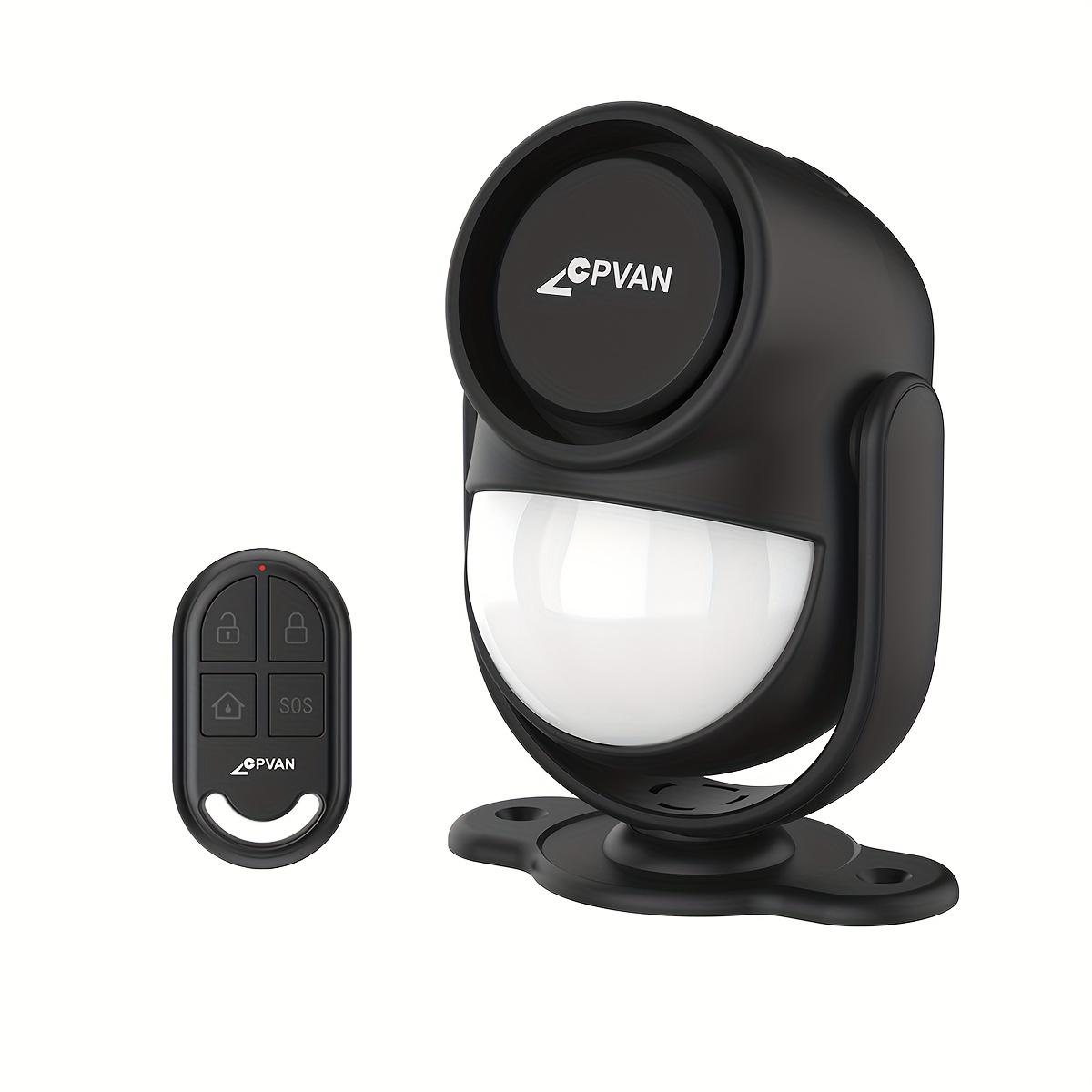 TEMU Cpvan Pir Infrared Motion Detector Alarm With Remote Control, 120 High Decibel Home Anti-theft Alarm Motion Sensor