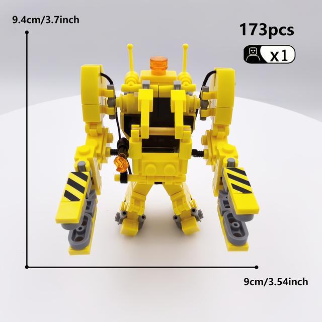 TEMU 173pcs Swbuildate Moc Movie Mecha Building Blocks - Complex Robot Model With , Challenging Assembly For & S, Displayable Mecha Suit Bricks Suitable For Holiday Gifts
