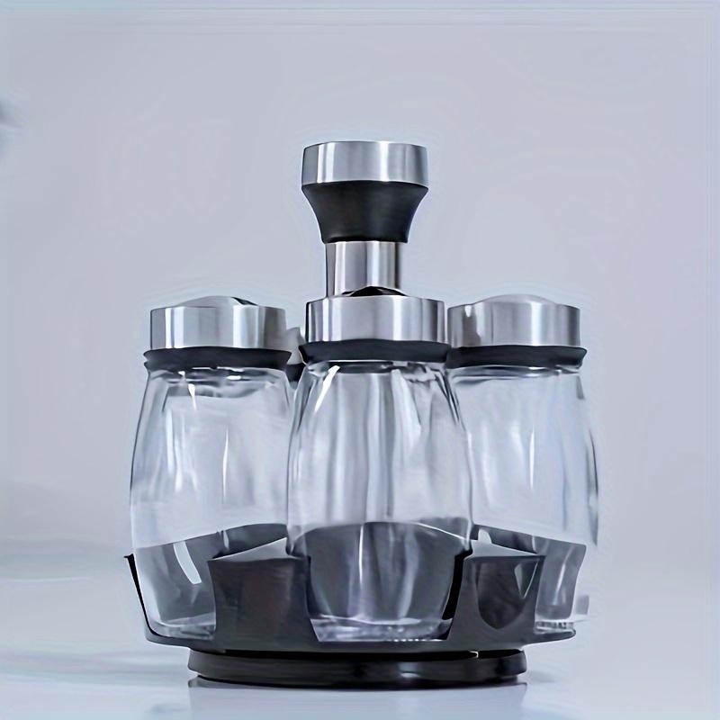 TEMU Countertop Spice Storage Solution, A Rotating With 6 Empty Jars And 1 Shelf, For Organizing Spices And Seasonings, Including Salt And Pepper Shakers