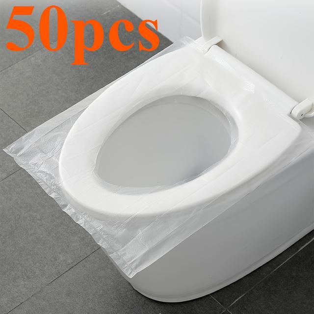 TEMU 30/50pcs Essential For Travel, Large Disposable Toilet Seat Covers - Hygienic For Travels On Airplanes And Road Trips