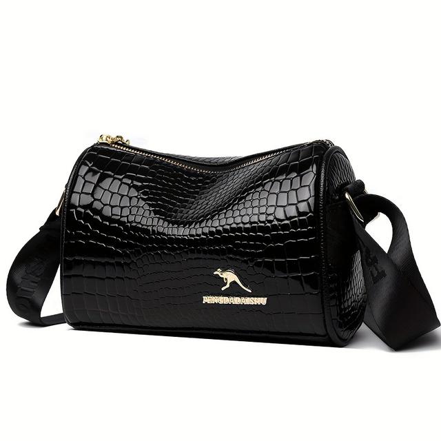 TEMU Bolso Bandolera de con Correa Ancha y Respaldo Acolchado - Bolso con Cierre de Cremallera Ideal para Viajes y Uso Diario