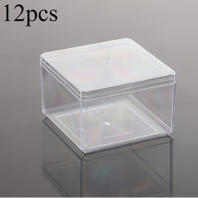 TEMU Set mit 12 quadratischen Tassen für Obstkuchen, Mousse, Sojamilchdesserts, Tiramisu, Lasagna und -Aufbewahrung, ideal für Süßigkeiten in Supermärkten.