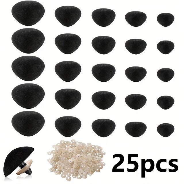 TEMU 25 Állatos Biztonsági Orr Készlet - Orrak Készítő Alkatrészek Alátétekkel Amigurumihoz, Puha Szobrocskához és Textilművészethez | Baba- és Báb Készítési Kiegészítők