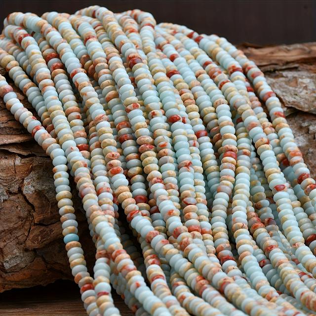 TEMU 167-170pcs 4*2mm Natural Stone Spacer Beads Shoushan Stone Abacus Beads Loose Beads, Jewelry Making Additions For Making Necklaces, Bracelets And Earrings