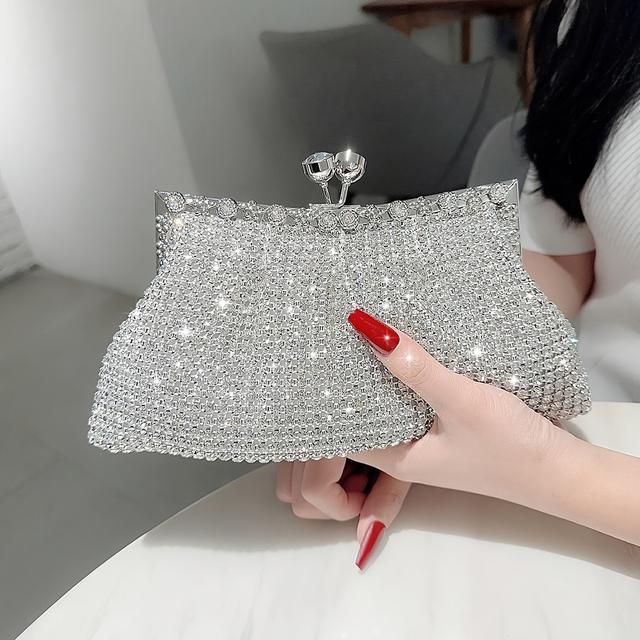 TEMU حقيبة يد سهرة مزينة بأحجار الراين اللامعة، حقيبة مربعة صغيرة رقيقة ومثالية لمهرجانات الموسيقى وحفلات الزفاف والمناسبات الرسمية والحفلات