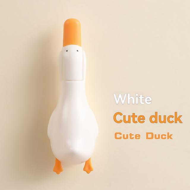 TEMU 만화 오리 모양 머리카락 걸이, 클립과 접착 패드가 있는 다용도 재사용 가능한 플라스틱 주방 및 욕실 싱크 필터, 파티오와 화장실 사용 가능, 전원 불필요