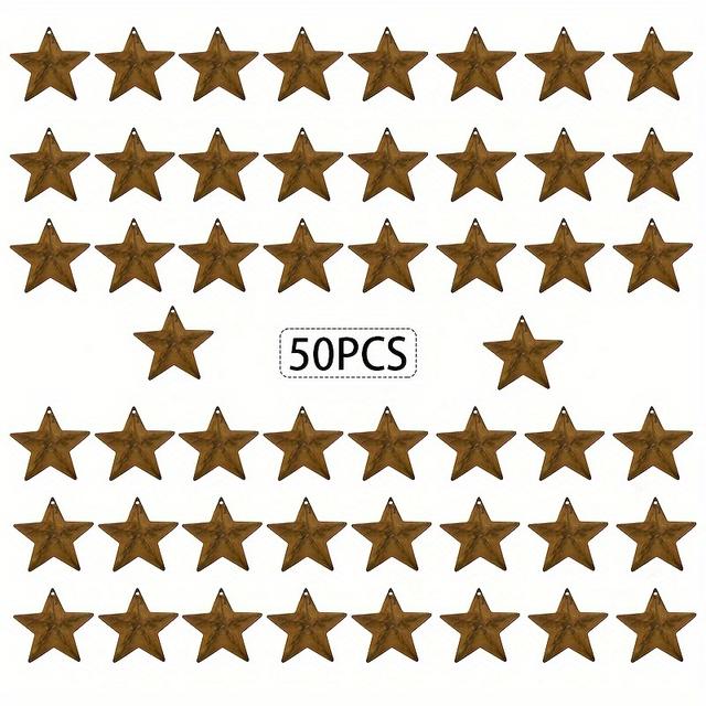 TEMU 50pcs Vintage Rusty Metal Stars For Christmas & - Home Decor, Halloween, Easter, Valentine's Day, Best For Christmas