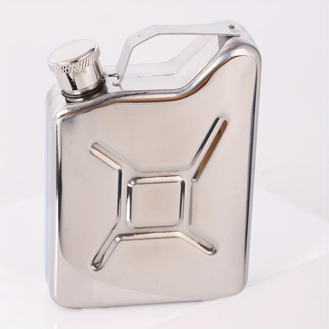 TEMU Stainless Steel Hip 5oz - Polished Rectangle Pocket Liquor With Secure Screw Cap, Portable For Outdoor Use - Hand Wash Only