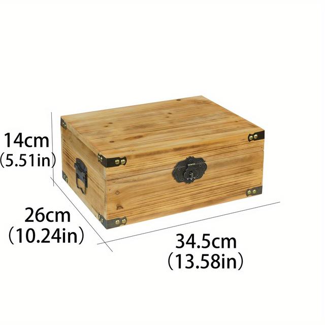 TEMU Vintage Holz-Aufbewahrungsbox für Wohnzimmer, Schlafzimmer und Kleiderschrank – Klappdeckel-Organizer mit Deckel