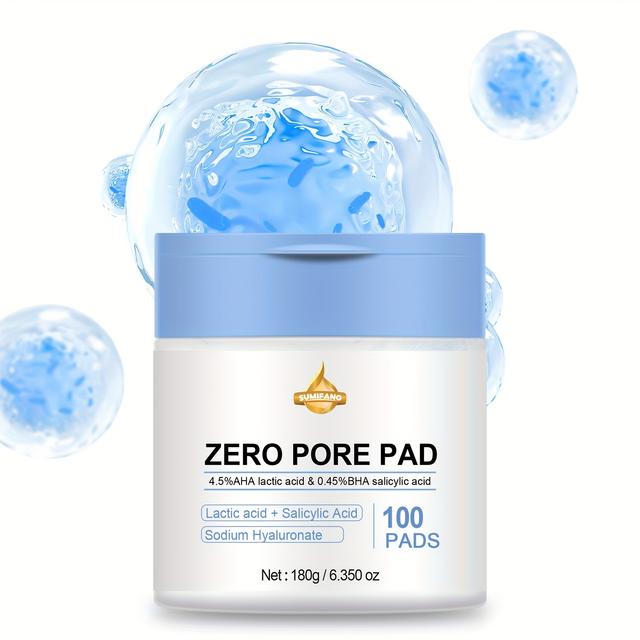 TEMU Cleansing Pad, Pad, Double Textured Facial Toner With 4.5% Aha Lactic Acid And 0.45% Bha Salicylic Acid For All Light Beige Types. 100pcs