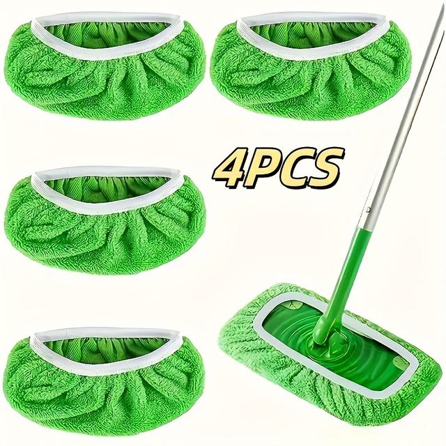 TEMU A Set Of 4 High-quality Reusable Mop Replacement Pads: Washable, Durable, Suitable For Wet And Dry Use With High Absorbency - Universal For Kitchen, Bedroom, And Living Room - No Required