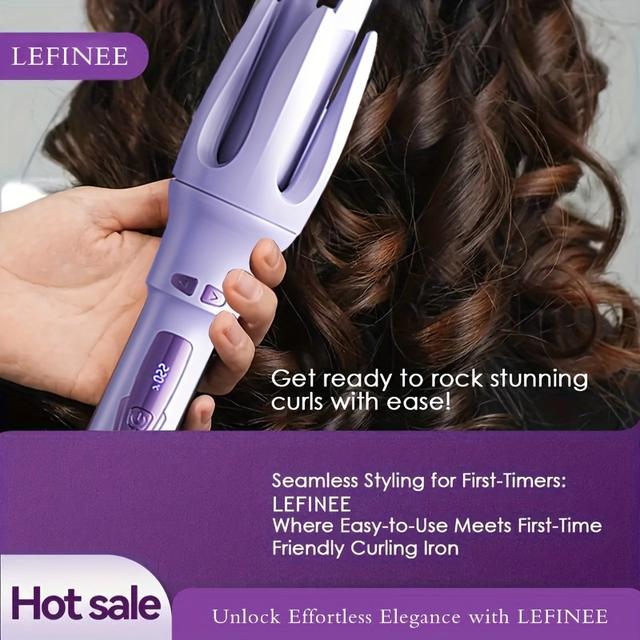 TEMU 1pc Automatic Electric Hair Curler With Heated Rod & Rotating Technology - Anti- & Anti-scald Design, Portable Heated Curling Iron Suitable For , Ideal, Mother's Day, Christmas ( Plug)