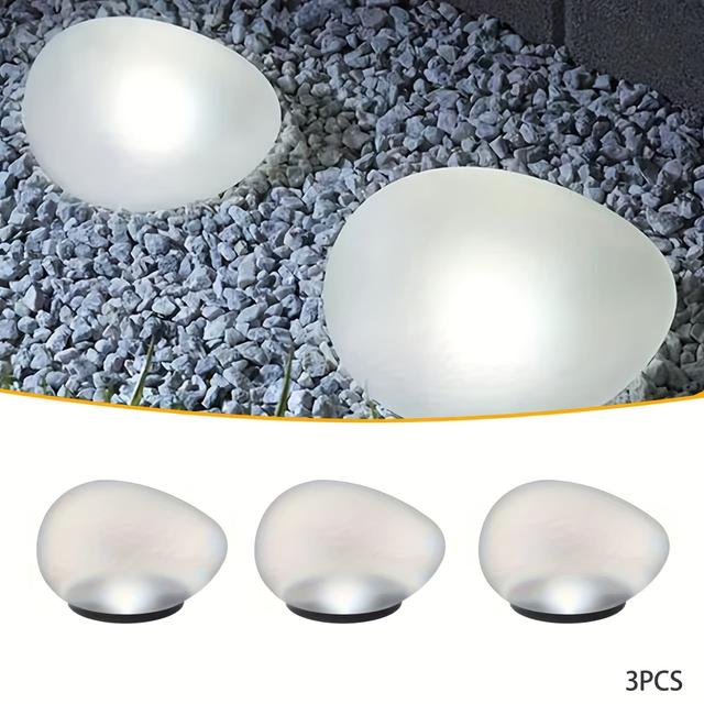 TEMU 3er-Set Solar Steinleuchten, Outdoor Landschaftsleuchten, geeignet für Gärten, Innenräume, Höfe, Rasenwege, , festliche dekorative Lichter, Außenbeleuchtung, Solar LED Leuchten