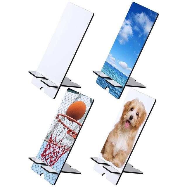 TEMU 4 piezas de soportes para teléfonos para sublimación, soportes MDF para transferencia térmica, regalos creativos, artículos para el hogar