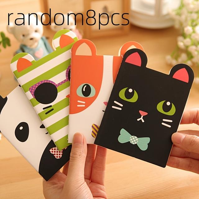 TEMU 8er-Pack Tier-Taschennotizbücher, Mini-Katzen-Notizblock, Cartoon-Softcover-Notizbuch, Kreatives Geschenkset für Büro und Studium