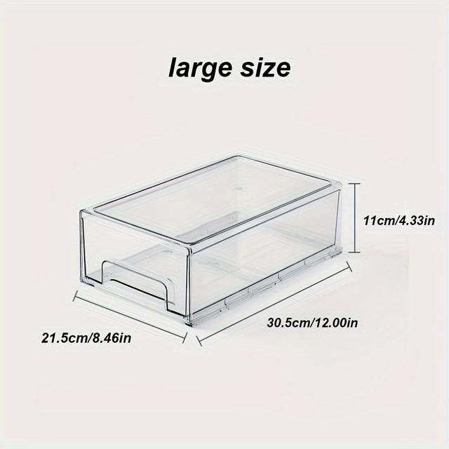 TEMU A Face Mask Storage Box, Elegantly Designed With Transparent Acrylic And A Drawer Style, Perfect For Organizing Cosmetics While Keeping Them Dust-free And Spacious For Desktop Use