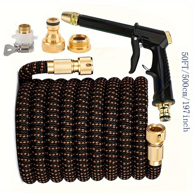 TEMU Högkvalitativ expanderbar slang som fördubblar längden, för att trädgårdar och växter, samt för högtryckstvätt av bilen hemma