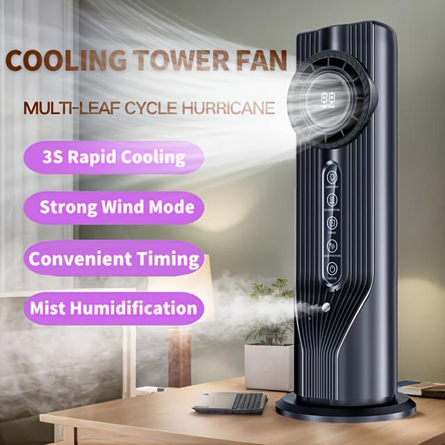 TEMU Experience Quick Cooling In 3 Seconds! This 6-speed Usb Portable Air Conditioner And Humidifier Fan Operates And , Featuring A Timer That Lasts For 6 Hours, Making It Ideal For Home, Office