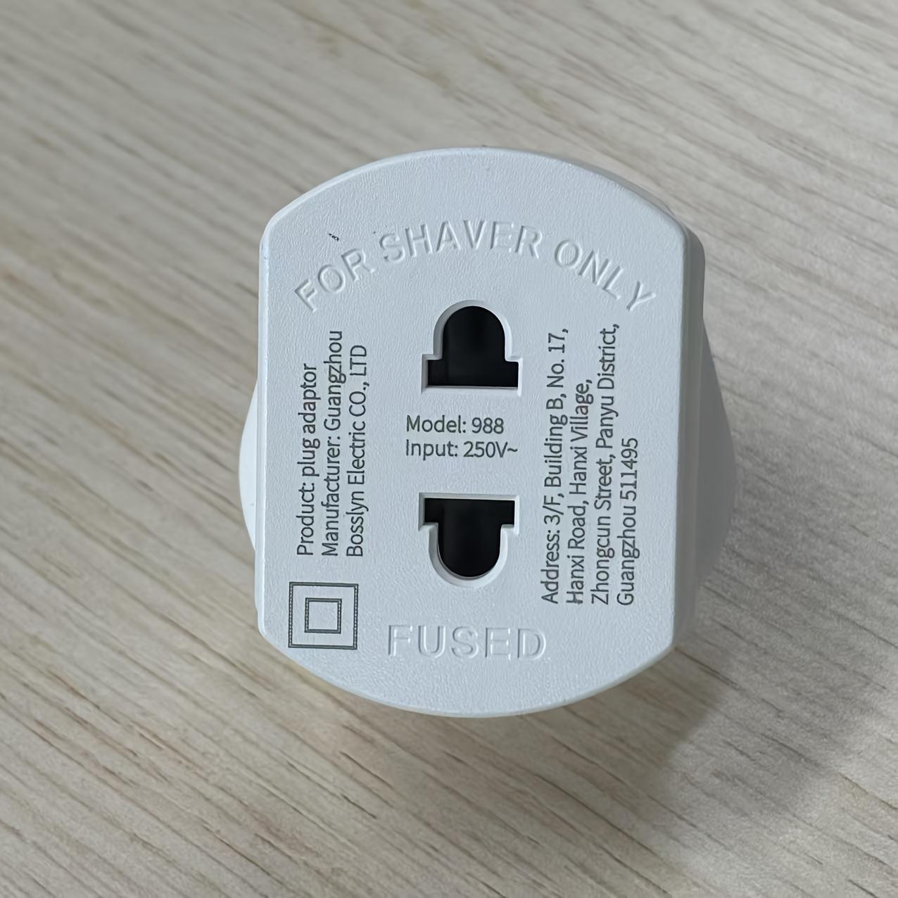 TEMU Toothbrush Adaptor Plug Uk Charger Shaver Socket 2 Pin To 3 Pin Electric Converter Bathroom 2 To 3 Prong Charging Tooth Brush Razor Plugs Electrical Shaving (white)