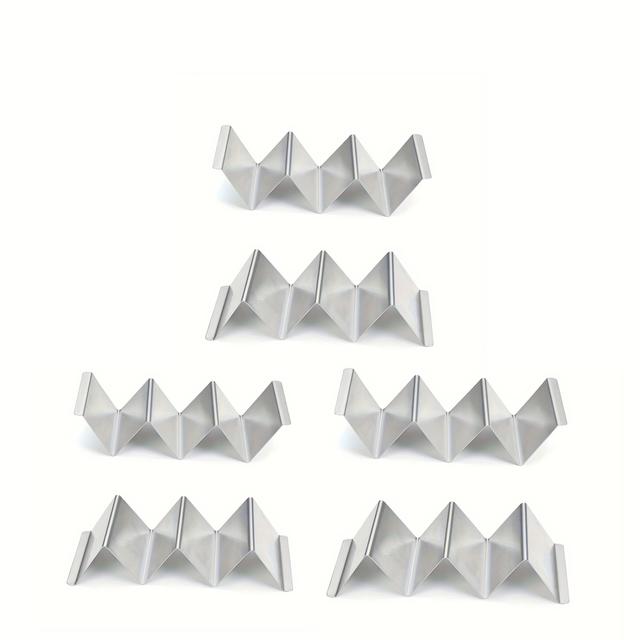 TEMU Wellenförmiger Taco-Halter aus Edelstahl mit drei Gittern und Griff, geeignet für Maiskuchenöfen, Sandwiches, und Pfannkuchenhalter, ideal zum Taco-Zubereiten