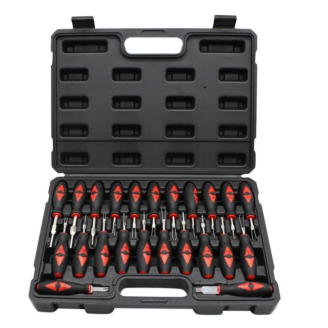 TEMU Terminal Removal Tool Kit 23pcs Terminal Ejector Kit Non-damage Wiring Harness Depinning Tool, Universal Electrical Connector Pin Removal Tool Kit With High-strength Tip &rubber Handle