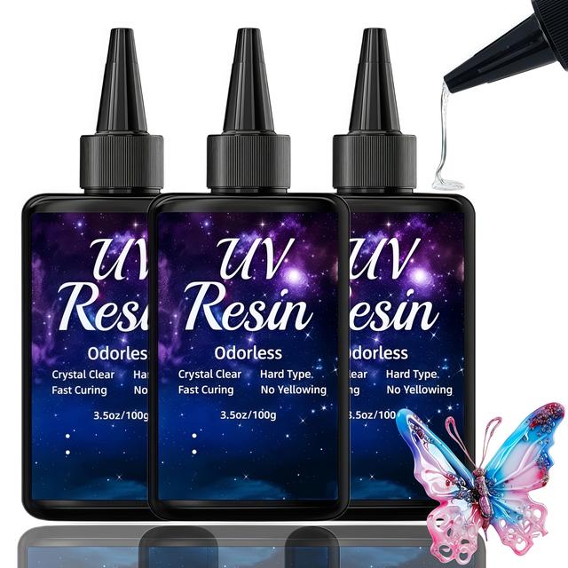 TEMU 300g/100g Uv Resin Kit - Uv Resin For Making, Craft Decoration, Solar Cured Sunlight Activated Beading And Jewelry Making - Sculpting Molding And Casting Products