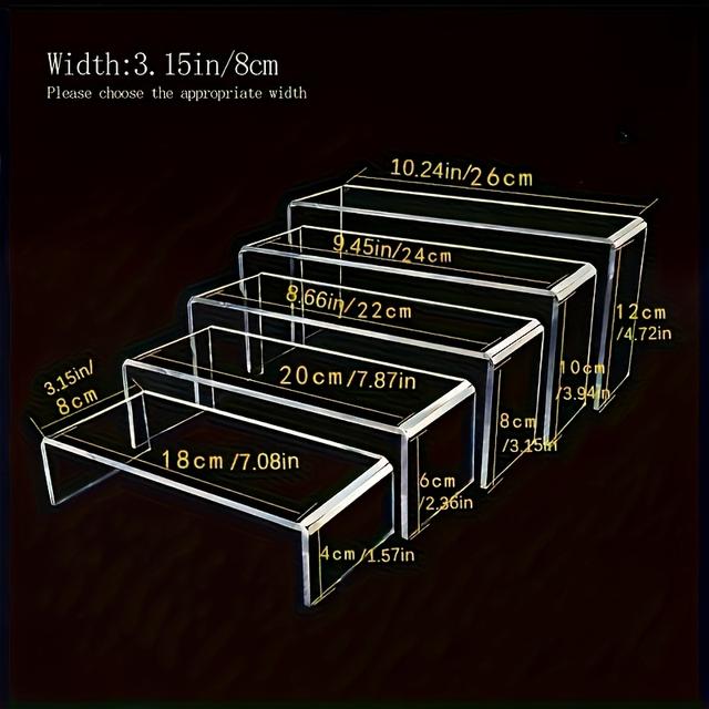 TEMU En 5-vånings transparent akryl displayställ, lämplig för , smycken, skor och festdekorationer, designad för att visa upp föremål i smyckesbutiker