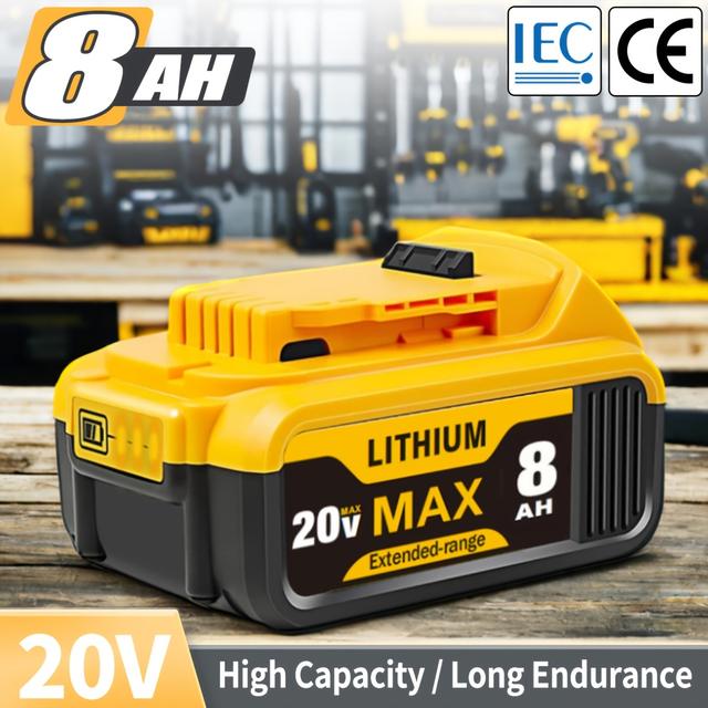 TEMU 8.0ah 20v Replacement Battery In A 1/2/4 Pack, Compatible With 20v Max Xr Lithium Ion Models Dcb204, Dcb206, Dcb200, Dcb180, Dcd985b, Dcd771c2, Dcs355d1, And Dcd790b