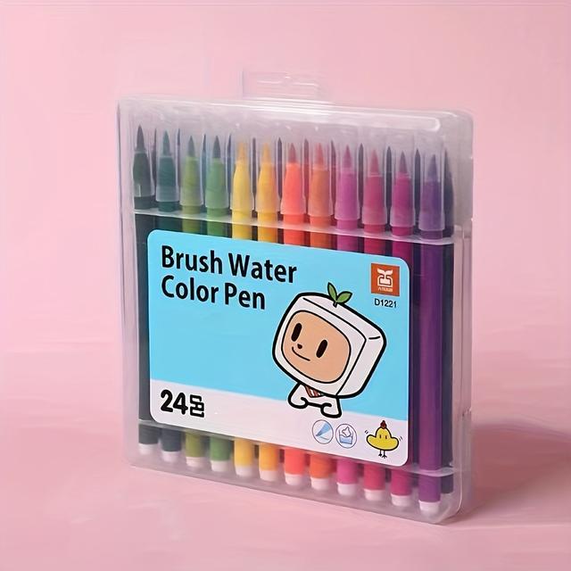 TEMU Washable Watercolor Pen Set Available In 12, 24, Or 36 Colors, Ideal For Students' Art, Drawing, And Doodling