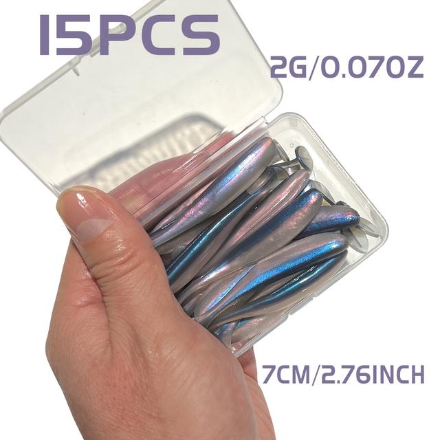 TEMU 15/40 szt. Ultra-Miękkie Przynęty w Kształcie Robaka z Końcówką T - Wysoka Ułowionych Przynęt do Wędkarstwa Słodkowodnego i Morskiego - Niezbędny Sprzęt dla Wędkarzy