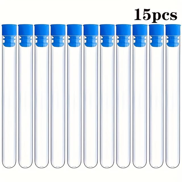 TEMU 15 ks Jednorázových kulatých tubusů pro skladování, plastové úložné lahve pro likvidaci, zkumavky