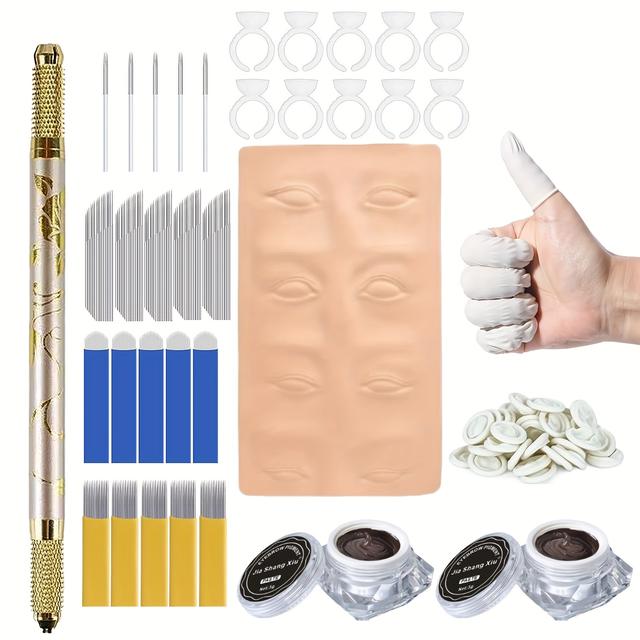 TEMU Microblading Eyebrow Kit, Microblading Pen, Permanent Brow Makeup Tattoo Pen Set For Beginners And Professionals