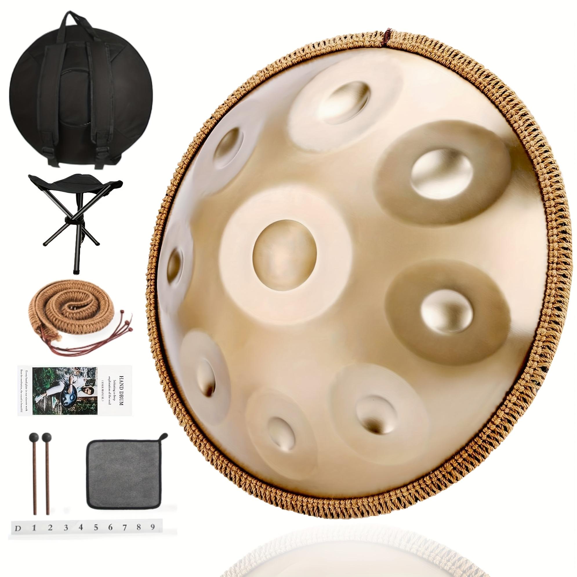 TEMU Set de Handpan , Tambor de de Acero de 10 Notas para Principiantes, Kit Completo con Bolso, Mazos y Clases, para Meditación, Yoga y de Sonido