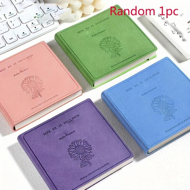 TEMU 1pc Mini Pocket Daily Planner Notebook - Portable Square Organizer With Goal , Gratitude & Health Sections For Office, Home & Personal Use (green)