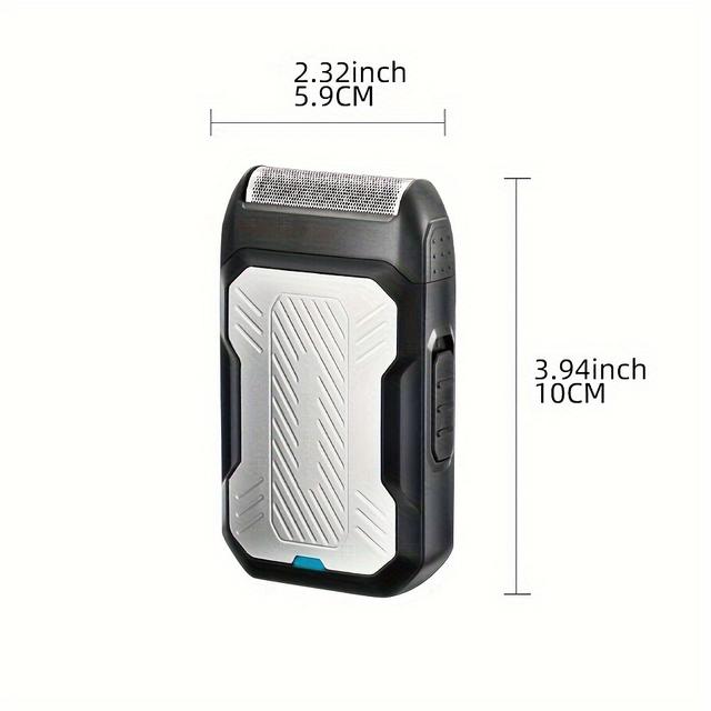 TEMU Портативна електрична бритва для чоловіків, підходить для подорожей, професійний з алюмінієвої фольги, акумуляторна для догляду за бородою, подарунок на День батька