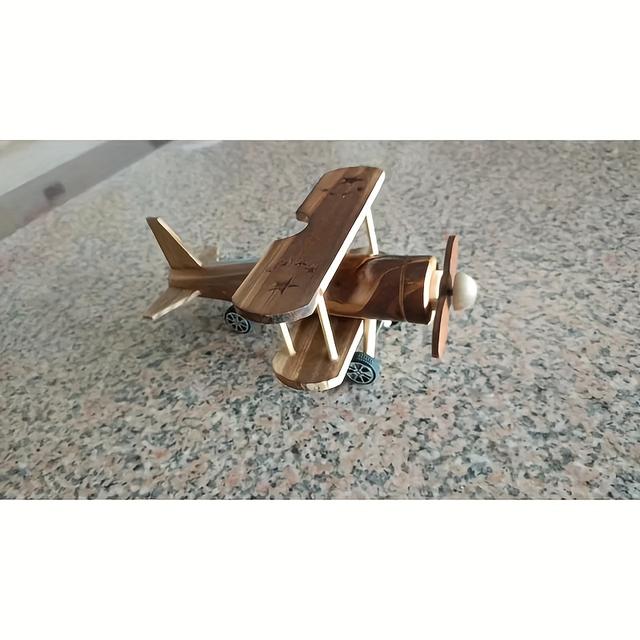 TEMU Decoración de Avión con Vintage - Adorno Natural en Madera para Escritorio, Tipo No Eléctrico – Ideal Regalo Aeronáutico y Decorótivo Para el Dormitorio o Oficina
