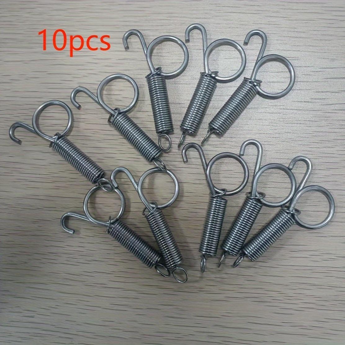 TEMU 10pcs Durable Iron Cage Hooks, Spring-loaded Metal Hanging Accessories For Bird Cages, Hardware Tools, Bird Cage Accessories