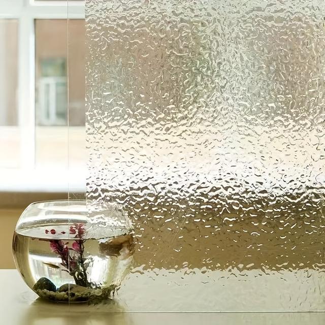 TEMU 3D -Effekt-Statik-Klebe-Windshield-Film, 90cm x 300cm, PVC-Material, Dekorativer Privatsphäre-Glas-Sticker für Zuhause und Büro, Einfache Anwendung, Statik-Klebe-Windshield-Film