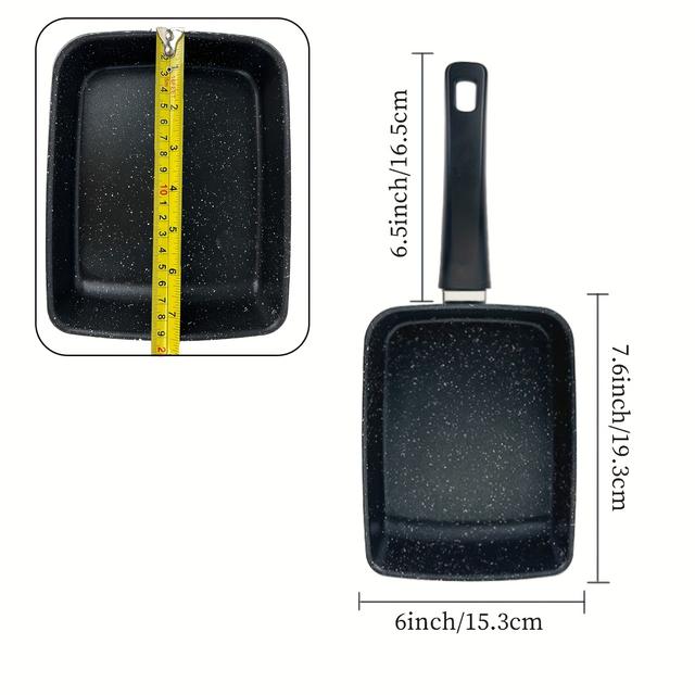 TEMU Japanese Omelette Pan - Rectangular Frying Pan, Perfectly Shaped Eggs For Breakfast, Eggs, Pancakes, Steak - Essential Kitchen Cookware,