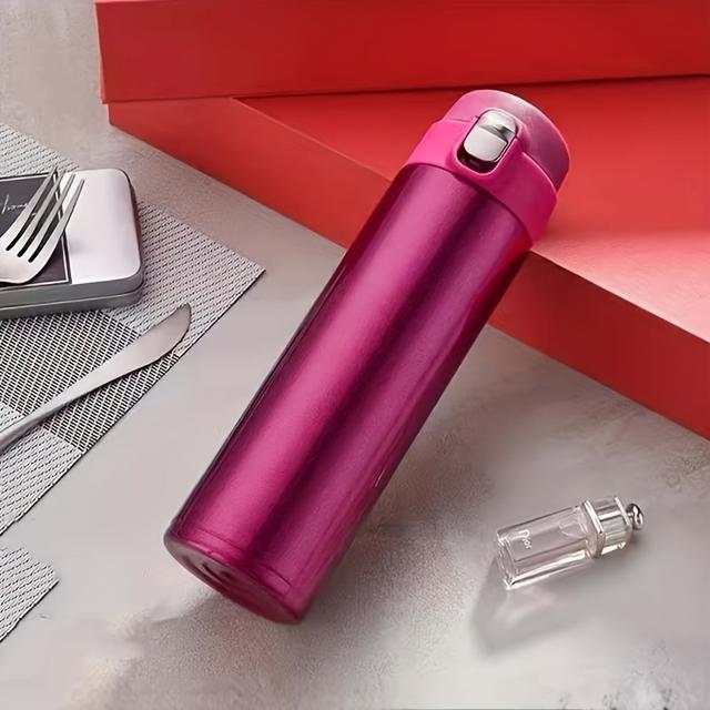 TEMU Rostfritt Stål Isolerad Vattenflaska - Stor Kapacitet, Vakuumförseglad för Varm och Kall Dryck, Återanvändbar & Endast Handtvätt, för Utomhusaktiviteter och Bilbruk