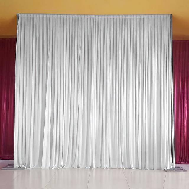 TEMU 2d Flat, White Backdrop Curtain 6x3m Wedding Party Photography Background Large Backdrop Curtain Decoration For Studio, Birthday, Baby Shower, Prom, Event Parties