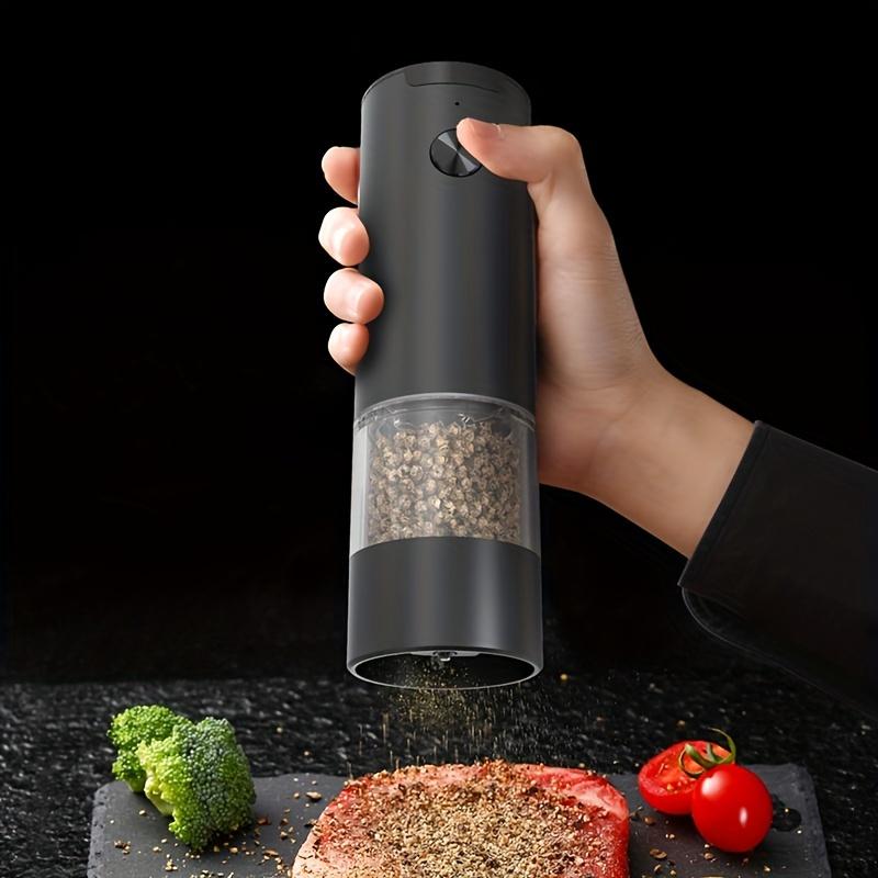 TEMU Electric Salt And Pepper Grinder, Led-powered Pepper Mill With 4 Aaa Batteries, Adjustable Coarseness, One-hand Operation, Battery Not Included
